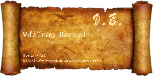 Váray Bercel névjegykártya